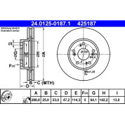 Bremsscheibe Honda P. Accord 2.0-2.4 03-08 | 24.0125-0187.1