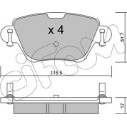 Bremsklötze HA | FORD,JAGUAR,RENAULT Kangoo 01 | 822-319-0