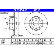 Bremsscheibe Opel P. Ascona/Astra/Corsa/Kadett 79-00 Power Disc | 24.0313-0161.1