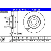 Bremsscheibe Hyudnai P. I30 1.4-1.6 Crdi 11 | 24.0123-0123.1