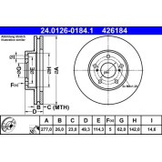 Bremsscheibe Toyota P. Auris/Corolla 1.2-1.8 12 | 24.0126-0184.1