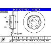 Bremsscheibe Hyundai T. I30 1.4-1.6 11 | 24.0110-0379.1