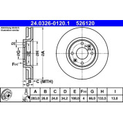 Bremsscheibe Peugeot S. 207/307/308/2008/3008/5008/Partner 00- Power Disc | 24.0326-0120.1