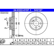 Bremsscheibe Peugeot P. Bipper 1.3 Hdi/1.4 08- Power Disc | 24.0322-0197.1