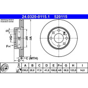 Bremsscheibe Opel P. Astra/Corsa/Vectra 84-02 Power Disc | 24.0320-0115.1