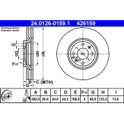 Bremsscheibe Peugeot P. 208/308/3008/5008 1,0-2,0 07 | 24.0126-0159.1