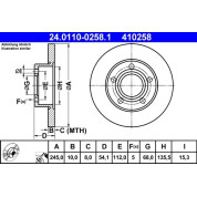 Bremsscheibe Audi T. A6 1.8-3.0 Quattro 97-05 | 24.0110-0258.1