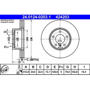 Bremsscheibe Bmw S. 1/3/X1 05 | 24.0124-0203.1