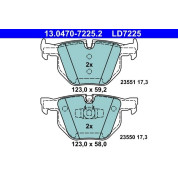 Bremsbelagsatz Bmw T. 3 2.0-3.0 05-13 Keramik | 13.0470-7225.2