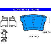 Bremsbelagsatz Ford T. Mondeo 1,8-3,0 00-07 | 13.0460-3831.2