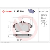 BREMBO Bremsklötze VA | MERCEDES A-Klasse 04-12 | P 50 054