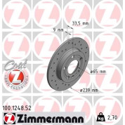 12 482 015 Sport Bremsscheibe HA Sport O | AUDI A3,TT,VW Golf,SKODA 98 | 100.1248.52