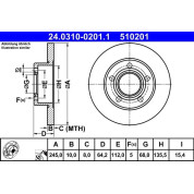 Bremsscheibe Vw T. Passat 96-05 Power Disc | 24.0310-0201.1