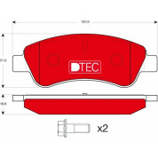 Bremsbelagsatz Citroen P. Berlingo/C2/C3/C4/Ds3/Xsara 00- Dtec Cotec | GDB1463DTE