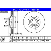 Bremsscheibe Peugeot P. 407/607 04 | 24.0130-0181.1