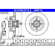 Bremsscheibe Renault T. Megane Ii/Clio Iii 05-/Note/Modus Mit Abs-Lager | 24.0108-0114.2