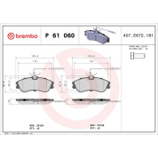 BREMBO Bremsklötze VA | CITROEN Berlingo, Xsara PEUGEOT 306 93-15 | P 61 060