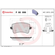 BREMBO Bremsklötze HA | AUDI A4, A5, Q5 07-17 | P 85 099