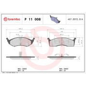 BREMBO Bremsklötze VA | CHRYSLER Neon/Voyager 94 | P 11 008