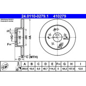 Bremsscheibe Honda T. Civic 1.3-2.0 00-05 | 24.0110-0279.1