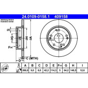 Bremsscheibe Honda T. Civic 1.3-2.0 05 | 24.0109-0158.1