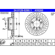 Bremsscheibe Porsche P. Boxster/Cayman 2.7 12-Pr | 24.0128-0260.1