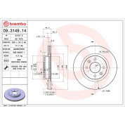 72 481 015 Bremsscheibe VA | RENAULT 18,25,Espace 85 | 09.3149.14