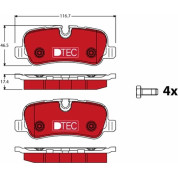 Bremsbelagsatz Land Rover T. Discovery/Range Rover 04- Dtec Cotec | GDB1632DTE