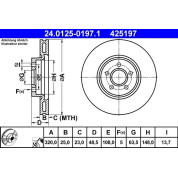 Bremsscheibe Volvo P. C70/S40/V40/V50 04 | 24.0125-0197.1