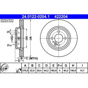 Bremsscheibe Mini P. Mini One/Cooper 01-07 | 24.0122-0204.1