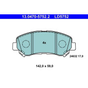 Bremsbelagsatz Nissan P. Qashqai/X-Trail 1,5-2,0 Dci 07-13 Keramik | 13.0470-5752.2