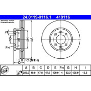 Bremsscheibe Hyundai P. Getz 1.1-1.6 02-09 | 24.0119-0116.1