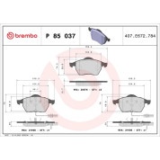 BREMBO Bremsklötze VA | AUDI A4, A6 VW Passat 94-05 | P 85 037