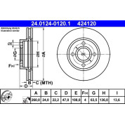 Bremsscheibe Ford P. Mondeo/Scorpio 1.6-2.9 93-00 | 24.0124-0120.1