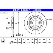 Bremsscheibe Hyundai T. I30 1.4-1.6 11 | 24.0110-0383.1