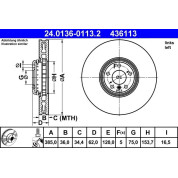 Bremsscheibe Bmw P. X5/X6 10- Le | 24.0136-0113.2