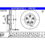 Bremsscheibe Vw P. Touareg 3.0-4.2 V8 10- Le | 24.0136-0123.1