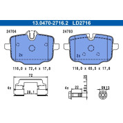 Bremsbelagsatz Bmw T. 5/6/7 2.0-4.4 09- Keramik | 13.0470-2716.2