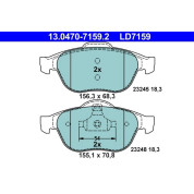 Bremsbelagsatz Renault P. Espace/Laguna/Vel Satis 2,0-3,5 01- Keramik | 13.0470-7159.2