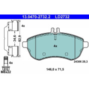 Bremsbelagsatz Db P. W204/S204/C204/W212 1,6-3,0 07- Keramik | 13.0470-2732.2