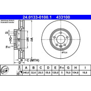 Bremsscheibe Vw P. Multivan/T5/T6 03 | 24.0133-0100.1