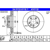 Bremsscheibe Porsche P. Cayenne | 24.0132-0118.1