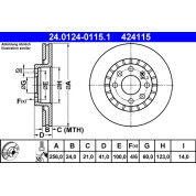 Bremsscheibe Opel P. Astra/Calibra/Kadett/Vectra 84-03 | 24.0124-0115.1