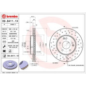 Bremsscheibe VA Xtra | MERCEDES C-Klasse 00-11 | 09.8411.1X