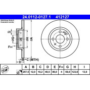 Bremsscheibe Fiat S. 500/Bravo/Brava/Panda 95 | 24.0112-0127.1