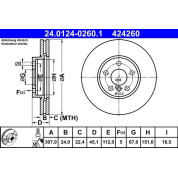 Bremsscheibe Bmw P. 2/X1 1.5-2.0 14 | 24.0124-0260.1