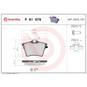 BREMBO Bremsklötze HA | CITROEN C5 PEUGEOT 407, 607 04-11 | P 61 079