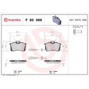 BREMBO Bremsklötze HA | SEAT Ibiza SKODA Fabia VW Polo 01-12 | P 85 066