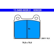 Bremsbelagsatz Vw P. T2/T3 70-92 | 13.0460-6028.2