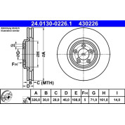 Bremsscheibe Jaguar P. Xf/Xj 2.0-3.0D 05-15 | 24.0130-0226.1